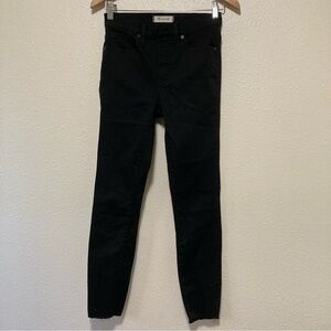 Madewell Womens Jeans 9" High Rise Skinny Denim Black Wash Ripped  Stretch 29